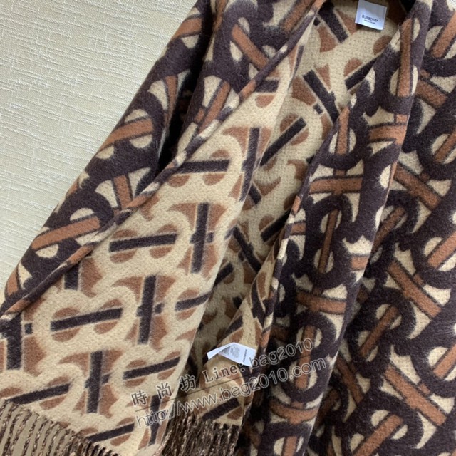 Burberry專屬標識條紋羊絨圍巾 巴寶莉2021新款圍巾披肩  mmj1484